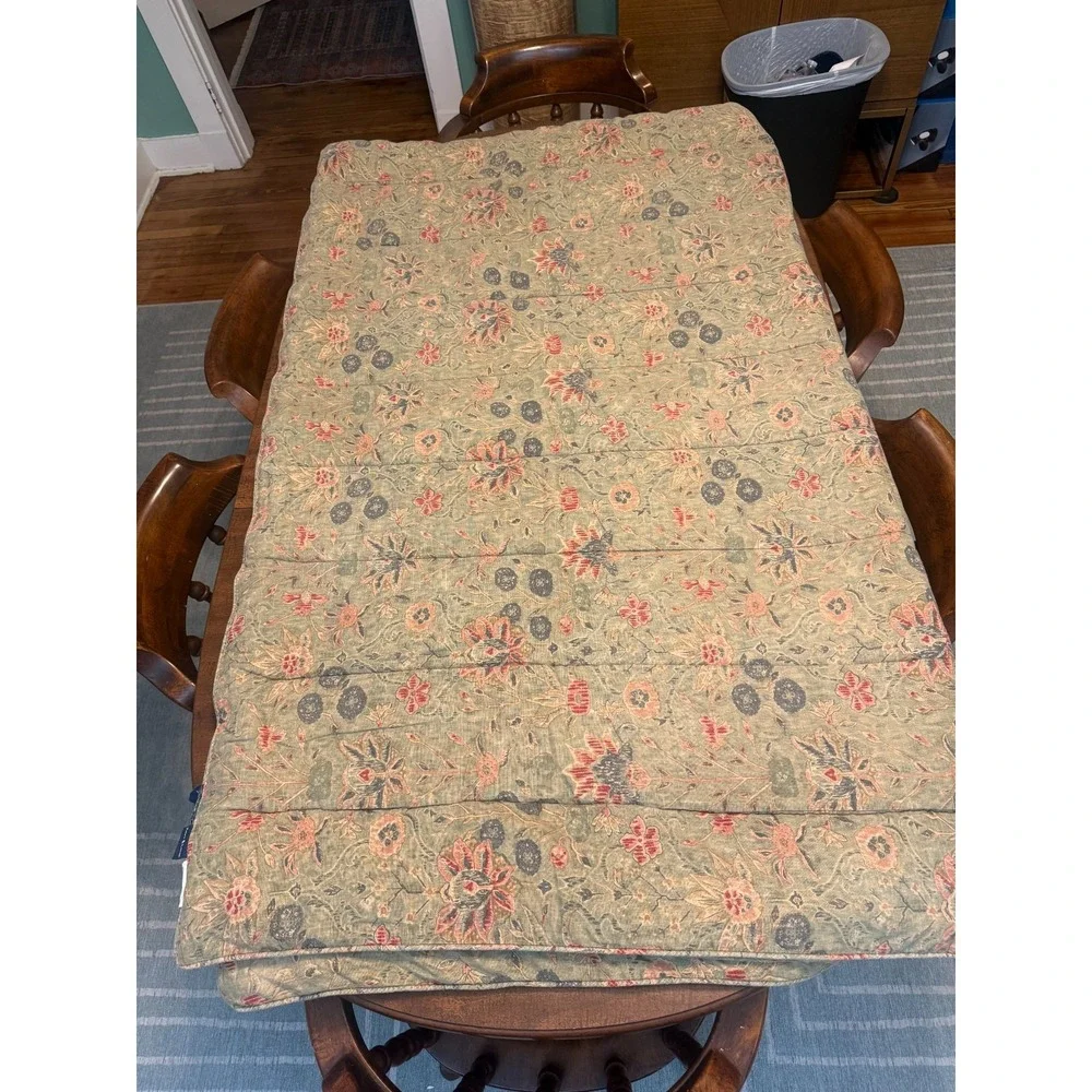 Vintage Ralph Lauren Isabella Full Queen Comforter Sage Floral Cotton Linen USA